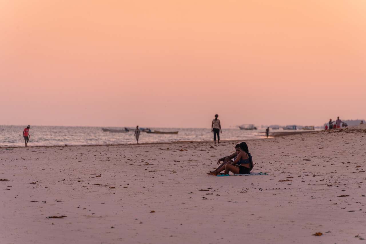 Sunset over Nyali Beach in Mombasa