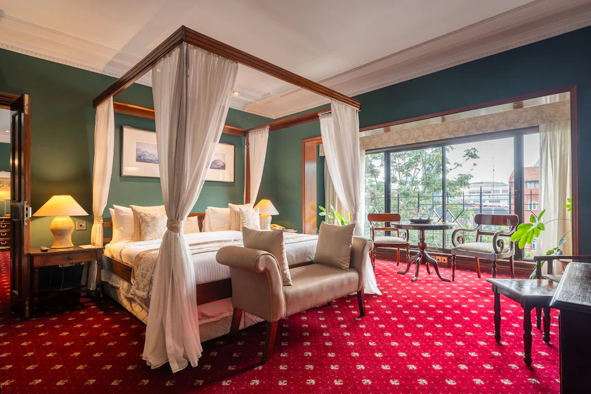 A four-poster bed suite at the Sarova Stanley Hotel, Nairobi